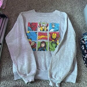 Marvel Comics Gray Crewneck Sweater